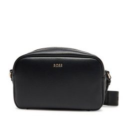 Torebka BOSS. Czarne listonoszki Boss, bez wzorów, bez dodatków. Za 479.99 zł.