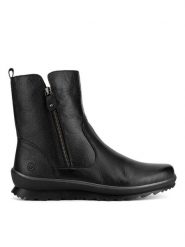 Remonte Botki R8482-01 Czarny. Czarne botki Remonte, bez wzorów, ze skóry, bez obcasa, na płaskiej podeszwie, bez zapięcia. Za 319.00 zł.