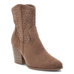 Brązowe Botki S.Barski Stylowe Obuwie Damskie. Brązowe botki S.BARSKI, w ażurowe wzory, z materiału, bez obcasa, na obcasie, bez zapięcia. Za 161.99 zł.