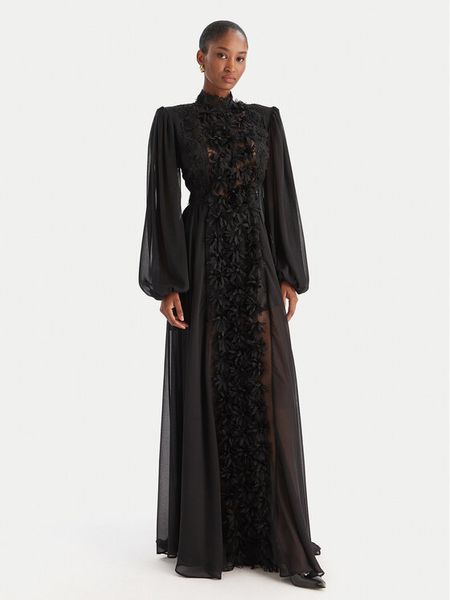 Babylon Sukienka wieczorowa S00827 Czarny Regular Fit. Czarne sukienki Babylon, s, bez wzorów, z poliamidu, wizytowe, bez kołnierzyka, bez ramiączek. Za 1,439.00 zł.