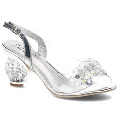 Srebrne Sandały Sca'Viola Damskie Eleganckie Obuwie. Szare sandały Sca'viola, z aplikacjami, ze skóry ekologicznej, eleganckie, bez obcasa, na obcasie, bez zapięcia. Za 399.00 zł.