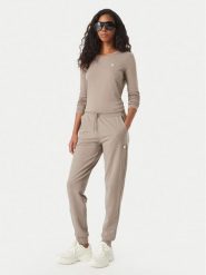 EA7 Emporio Armani Bluzka 7W000456 AF10373 U6100 Beżowy ciemny Slim Fit. Brązowe bluzki EA7 Emporio Armani, xxl, bez wzorów, z bawełny, bez kołnierzyka, bez ramiączek. Za 309.99 zł.