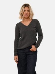 Just Cashmere Kaszmirowy sweter "Joan" w kolorze antracytowym rozmiar: L. Czarne swetry Just Cashmere, l, bez wzorów, z kaszmiru, bez ramiączek. Za 282.42 zł.