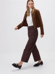 Jeansy culotte - dark grey jeans. Szare jeansy Reserved, bez wzorów. Za 129.99 zł.