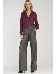 Nife Spodnie w kolorze antracytowym rozmiar: 38. Czarne spodnie materiałowe Nife, bez wzorów, z materiału, z podwyższonym stanem. Za 213.18 zł.