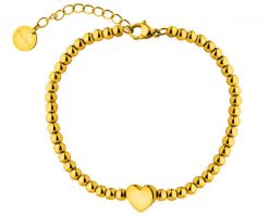 Bransoletka ze stali szlachetnej - serce, kulki. Bransoletki Elixa, ze stali. Za 169.00 zł.