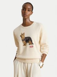 LAUREN RALPH LAUREN Sweter 200B27841001 Beżowy jasny Relaxed Fit. Brązowe swetry Lauren Ralph Lauren, xxl, bez wzorów, bez ramiączek. Za 1,199.00 zł.