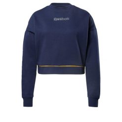 Bluza Reebok Piping Crewneck, Kobiety. Niebieskie bluzy Reebok, s, bez wzorów, z bawełny, bez kaptura. Za 290.00 zł.