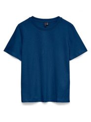 Vero Moda Koszulka w kolorze granatowym rozmiar: M. Niebieskie bluzki Vero Moda, m, bez wzorów, z bawełny, bez kołnierzyka, bez ramiączek. Za 49.19 zł.