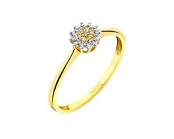 Pierścionek z żółtego złota z brylantami - 0,06 ct - próba 375. Żółte pierścionki Apart, z brylantem, złote. Za 1,329.00 zł.