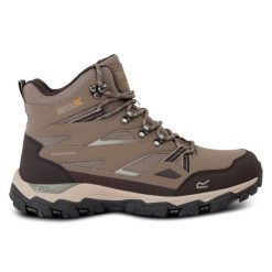 Buty trekkingowe damskie Holcombe 3 wysokie. Brązowe trekkingi Regatta, z syntetyku. W wyprzedaży za 269.99 zł.
