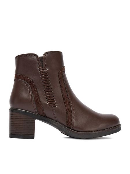 Go Soft Botki CEO-WBN-DIANA-5666-01 Brązowy. Brązowe botki GO SOFT, bez wzorów, z materiału, bez obcasa, na słupku, bez zapięcia. Za 139.99 zł.