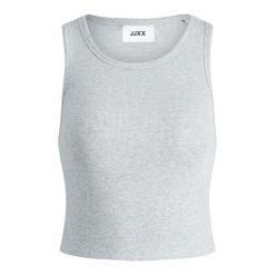 Damski tank top JJXX fallon. Szare topy JJXX, bez wzorów, z dzianiny, bez kołnierzyka, bez ramiączek. Za 111.00 zł.