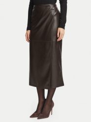 Marella Spódnica z imitacji skóry Utile 2625776012 Brązowy ciemny Regular Fit. Brązowe spódnice Marella, l, bez wzorów, ze skóry. Za 479.99 zł.