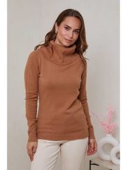 Soft Cashmere Golf w kolorze jasnobrązowym rozmiar: 38/40. Brązowe golfy Soft Cashmere, bez wzorów, z kaszmiru, bez ramiączek. Za 101.23 zł.