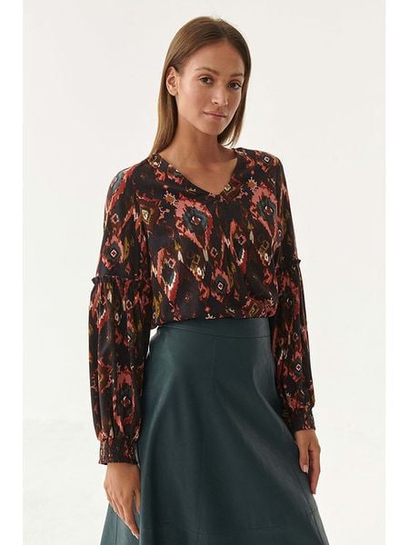 TATUUM Bluzka w kolorze brązowo-pomarańczowym rozmiar: 38. Brązowe bluzki Tatuum, s, bez wzorów, z wiskozy, klasyczne, bez kołnierzyka, bez ramiączek. Za 117.73 zł.