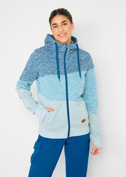 Bluza rozpinana z kapturem. Niebieskie bluzy bonprix, bez wzorów, z polaru, z kapturem. Za 169.99 zł.