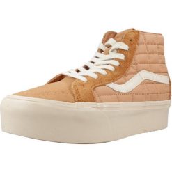 Tenisówki Vans Model Sk8-hi Reissue Plat Kolor Brązowy. Brązowe trampki Vans, bez wzorów, z tkaniny, bez zapięcia. Za 392.99 zł.