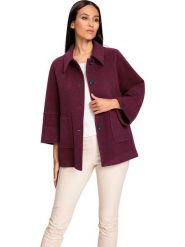 Heine Płaszcz przejściowy w kolorze bordowym rozmiar: 44. Czerwone płaszcze Heine, bez wzorów, z wełny, bez kaptura. Za 239.99 zł.