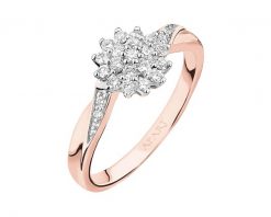 Pierścionek z różowego i białego złota z brylantami - 0,25 ct - próba 585. Białe pierścionki Apart, z brylantem, złote. Za 3,490.00 zł.