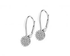 Kolczyki z białego złota z diamentami - 0,18 ct - próba 585. Białe kolczyki Apart, z diamentem, złote. Za 2,790.00 zł.