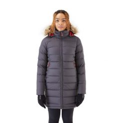 Płaszcz puchowy damski Rab Deep Cover Down Parka z kapturem. Szare parki RAB, z puchu, z kapturem. Za 674.99 zł.