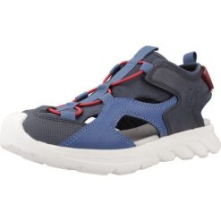 Sandały Geox Model J Sandal Airadyum Bo Kolor Niebieski. Niebieskie sandały Geox, bez wzorów, z syntetyku, bez obcasa, bez zapięcia. Za 249.25 zł.
