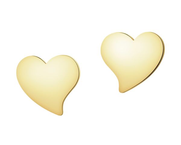 Złote kolczyki - serca. Żółte kolczyki Apart, złote. Za 299.00 zł.