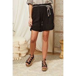 Lin Passion Lniane szorty w kolorze czarnym rozmiar: 40/42. Czarne szorty Lin Passion, bez wzorów, ze lnu, klasyczne, z podwyższonym stanem. Za 113.99 zł.