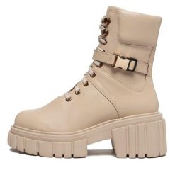 Botki Rage Age. Brązowe botki Rage Age, bez wzorów, bez obcasa, na słupku, bez zapięcia. Za 649.99 zł.
