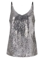 Rich&Royal Top w kolorze srebrnym rozmiar: 36. Szare topy Rich&Royal, bez wzorów, bez kołnierzyka, bez ramiączek. Za 161.34 zł.