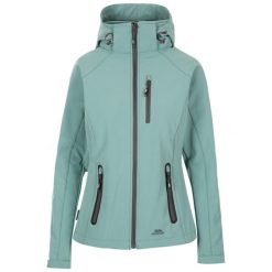 Trespass Bela Ii - Damski softshell Jkt Teal Mist. Niebieskie kurtki sportowe Trespass, bez wzorów, z softshellu, bez kaptura, trekkingowe. W wyprzedaży za 359.85 zł.