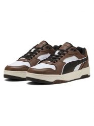 Puma Skórzane sneakersy "RBD Break" w kolorze biało-brązowym rozmiar: 44,5. Białe trampki Puma, bez wzorów, bez zapięcia. Za 153.34 zł.