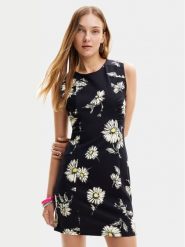 Desigual Sukienka letnia Lorena 24SWVK18 Czarny Regular Fit. Czarne sukienki Desigual, na lato, l, bez wzorów, z wiskozy, bez kołnierzyka, bez ramiączek. Za 239.99 zł.