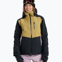 Kurtka snowboardowa damska ROXY Stormdash. Czarne kurtki narciarskie Roxy, l, bez wzorów, z materiału, bez kaptura, snowboardowy. Za 1,053.85 zł.