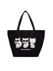 KARL LAGERFELD Torebka B3W50017 Czarny. Czarne shopper KARL LAGERFELD, bez wzorów, z materiału, bez dodatków. Za 389.99 zł.