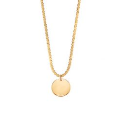 Naszyjnik Hearts z zawieszką medalik pozłacany 40+5 cm. Żółte naszyjniki Lilou, pozłacane. Za 298.00 zł.