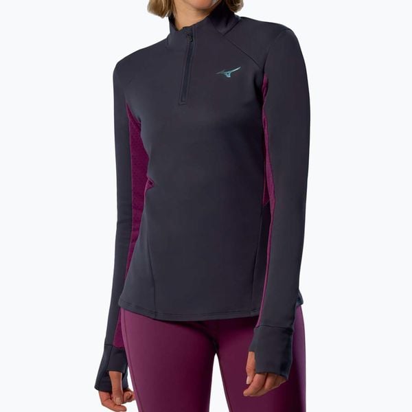 Bluza do biegania damska Mizuno Active Warm Half Zip. Niebieskie bluzy Mizuno, m, bez wzorów, z elastanu, bez kaptura. Za 159.99 zł.