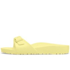 Klapki Birkenstock Madrid Eva Damskie. Żółte klapki Birkenstock, bez wzorów, bez obcasa. Za 273.80 zł.