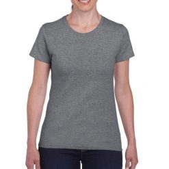 Koszulka Damska Heather Heavy. Szare bluzki GILDAN, xl, bez wzorów, sportowe, bez kołnierzyka, bez ramiączek. Za 36.99 zł.