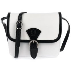 Listonoszka skórzana BELTIMORE K66 biało-czarna. Białe torebki klasyczne bez wzorów, ze skóry, bez dodatków. Za 119.90 zł.