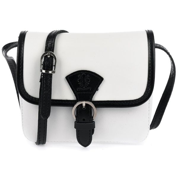 Listonoszka skórzana BELTIMORE K66 biało-czarna. Białe torebki klasyczne bez wzorów, ze skóry, bez dodatków. Za 119.90 zł.