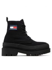Tommy Jeans Trapery Foxing Boot EN0EN01903 Czarny. Czarne trapery i śniegowce Tommy Jeans, z jeansu. Za 439.99 zł.