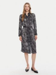 Calvin Klein Sukienka koszulowa LV044C060G Granatowy Regular Fit. Niebieskie sukienki Calvin Klein, xxl, bez wzorów, z syntetyku, bez kołnierzyka, bez ramiączek, koszulowe. Za 699.99 zł.