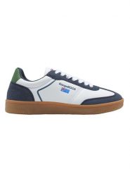 Kangaroos Sneakersy "K-Nes Larry" w kolorze biało-granatowym rozmiar: 43. Białe trampki KangaROOS, bez wzorów, bez zapięcia. Za 127.95 zł.