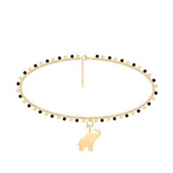Naszyjnik Sophie z czarną emalią pozłacany z zawieszką Słoń. Czarne naszyjniki Lilou, pozłacane. Za 387.00 zł.
