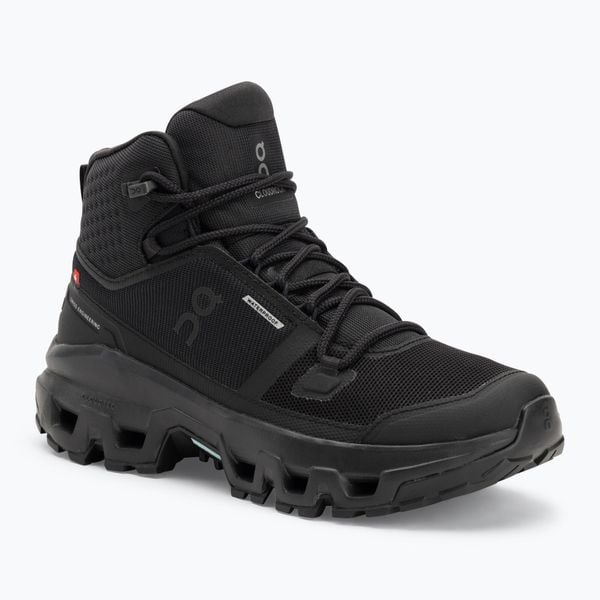 Buty damskie On Cloudrock Mid Waterproof. Czarne trekkingi On, z materiału, przed kolano, trekkingowe. Za 1,052.95 zł.