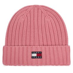Czapka Tommy Hilfiger. Czerwone czapki TOMMY HILFIGER, bez wzorów. Za 149.99 zł.