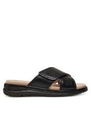 Caprice Klapki 9-27207-44 Czarny. Czarne klapki Caprice, bez wzorów, ze skóry, bez obcasa. Za 250.99 zł.