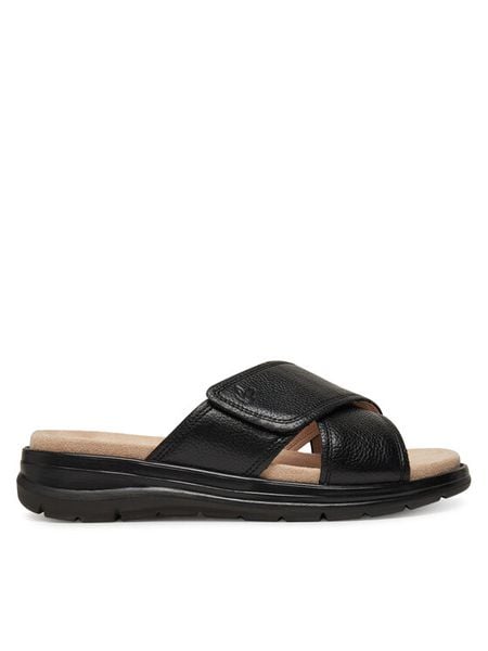 Caprice Klapki 9-27207-44 Czarny. Czarne klapki Caprice, bez wzorów, ze skóry, bez obcasa. Za 159.99 zł.